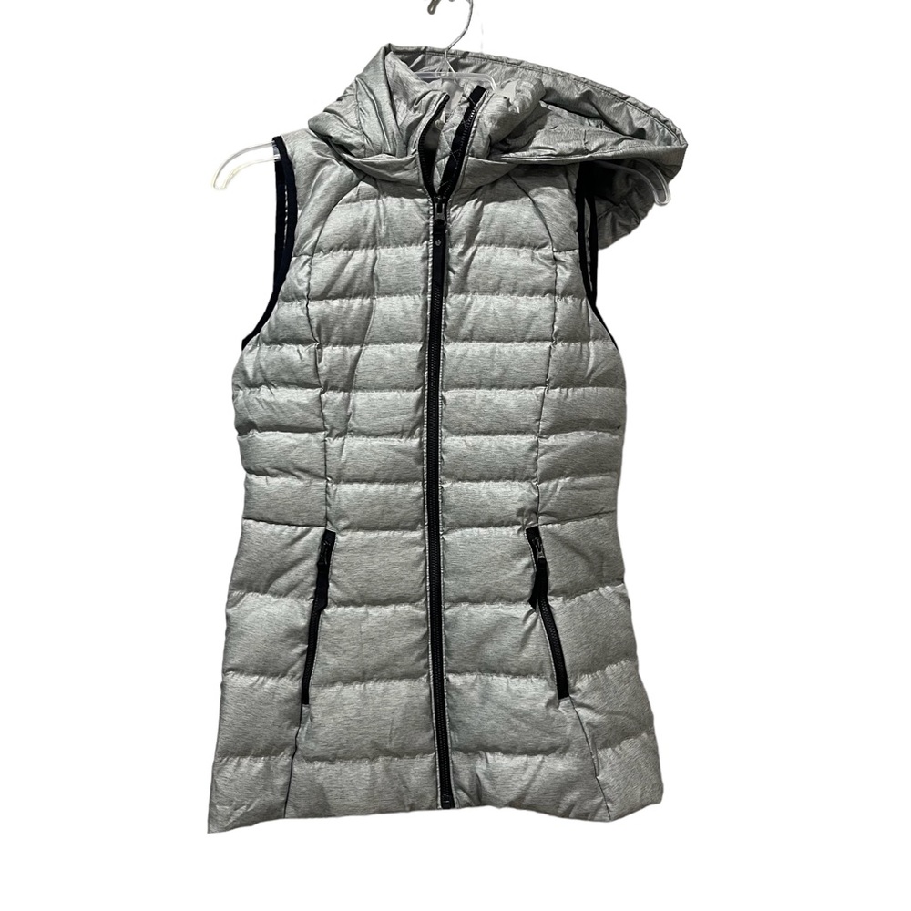 lululemon athletica Gray Puffer down Vest size 2 XXS XS